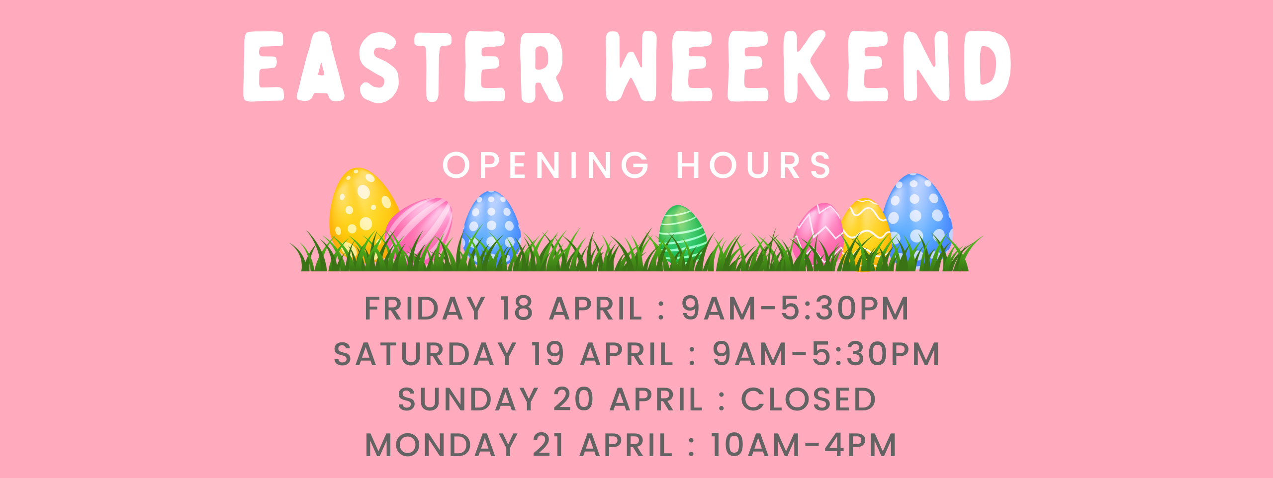 Cream Modern Easter Business Open Hours Instagram Post (2560 x 962 px)